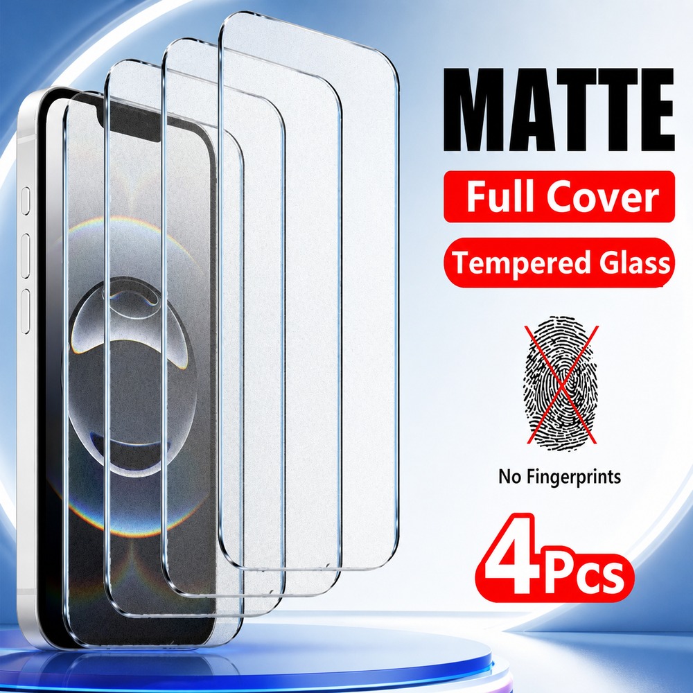 Matte Anti Glare Screen - 4 Pezzi di Vetro Temperato Opaco